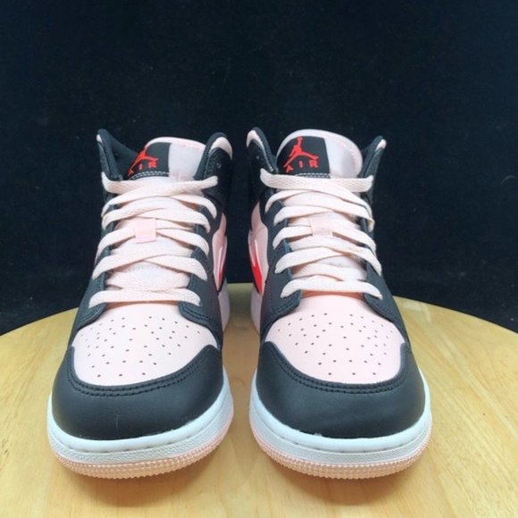 Nike Air Jordan 1 Mid GS Atmosphere Black Pink Women's size 5.5 554725-604 - Picture 3 of 9